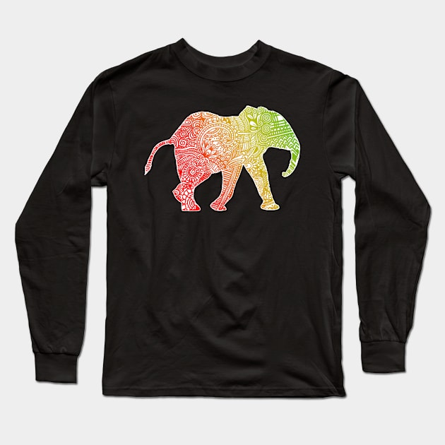 Baby Zentangle Elephant Long Sleeve T-Shirt by Twkirky